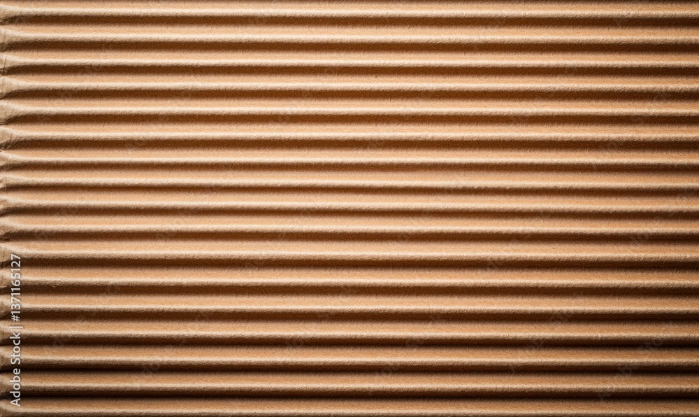 Detailed view of corrugated cardboard showing its texture and repeating parallel lines. Detailed view of corrugated cardboard showing its texture and repeating parallel lines.