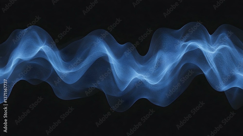 Fototapeta premium Abstract blue wave design on black background. Perfect for backgrounds, websites, presentations, and more.