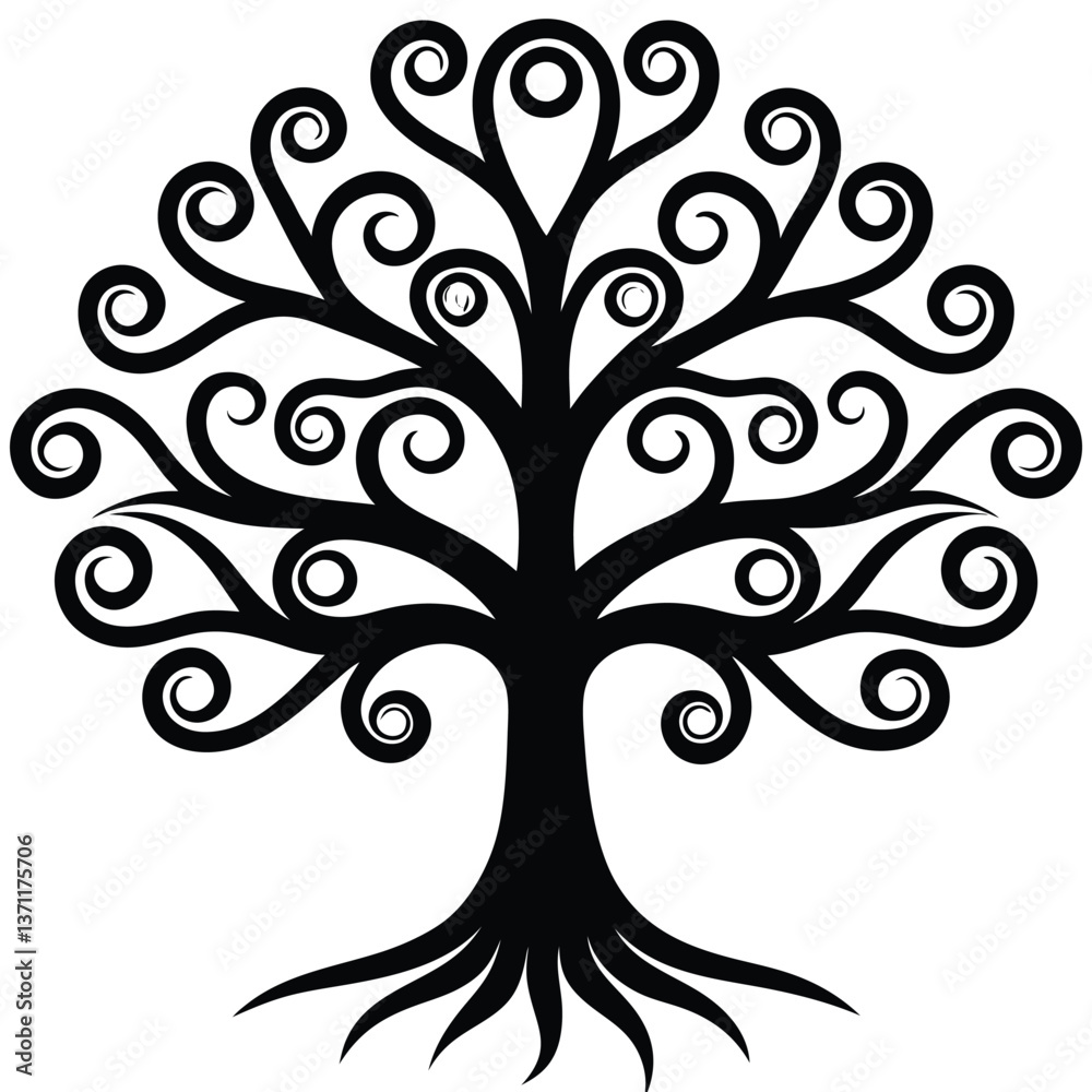 Obraz premium Tree of live icon on white background Adobe Illustrator Artwork