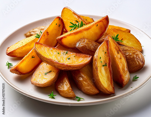 Potatoe wedges on a plate