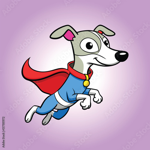 Whippet Super Hero  Flying Vector