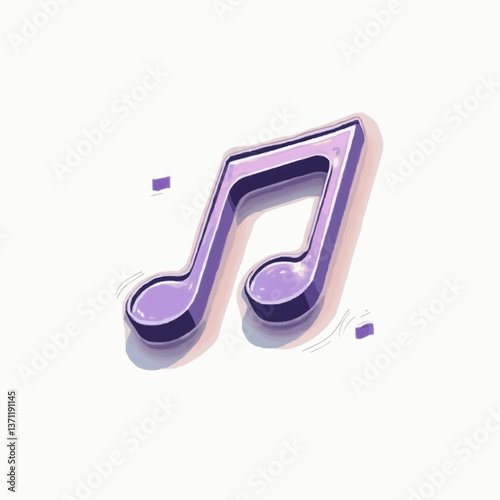 Violette Musiknote, stilisierte Darstellung

