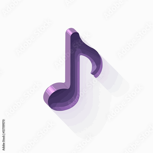 Violette Musiknote, stilisierte Darstellung

