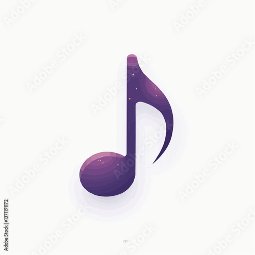 Violette Musiknote, stilisierte Darstellung

