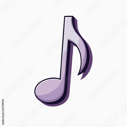 Violette Musiknote, stilisierte Darstellung

