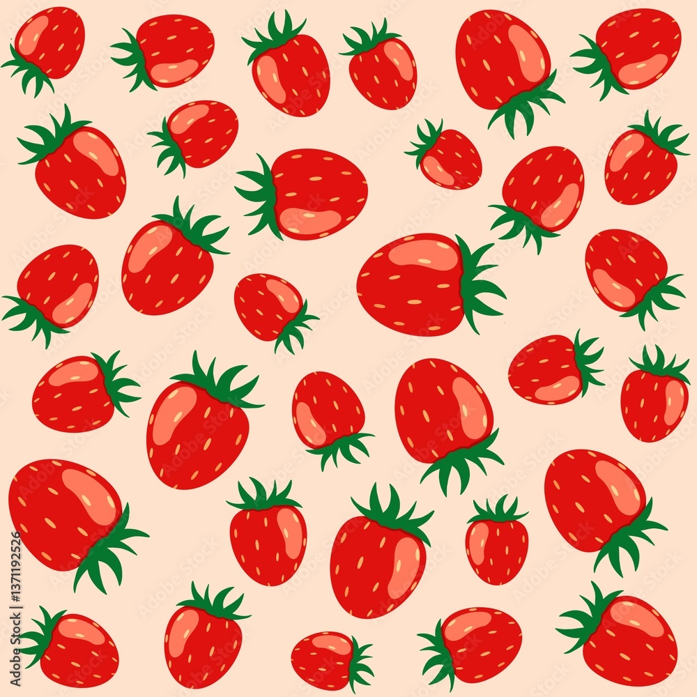 Strawberry seamless pattern. Summer background. Strawberry seamless pattern. Summer background.