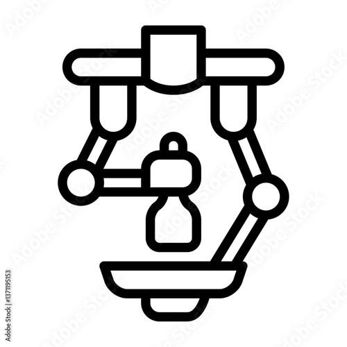 Robot Kitchen outline icon. Robot chef black line illustration.