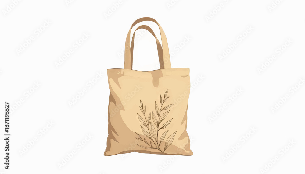 Eco-friendly tote bag with abstract leaf design, sustainable fashion