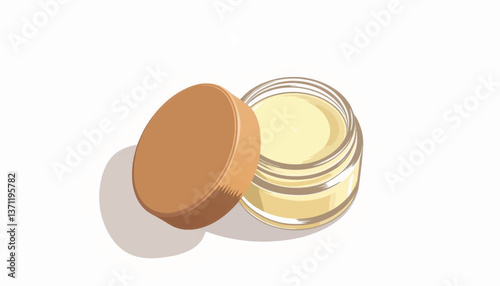 Obraz na płótnie DIY natural lip balm in glass jar, minimalist beauty concept w salonie