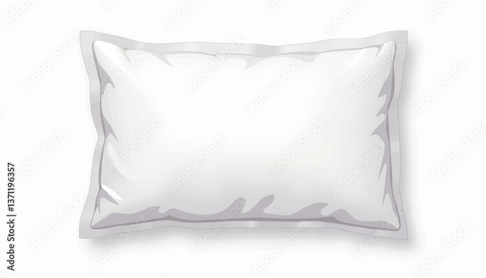 Elegant white pillow illustration on plain background, simplicity concept Elegant white pillow illustration on plain background, simplicity concept