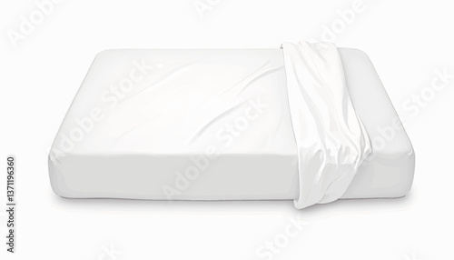 Elegant white bed sheet showcasing simplicity and cleanliness, minimalism