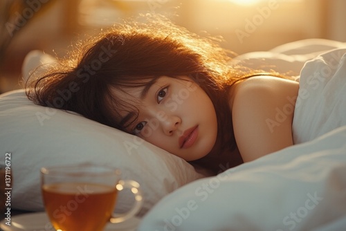 A Woman Waking Up in Soft Morning Light