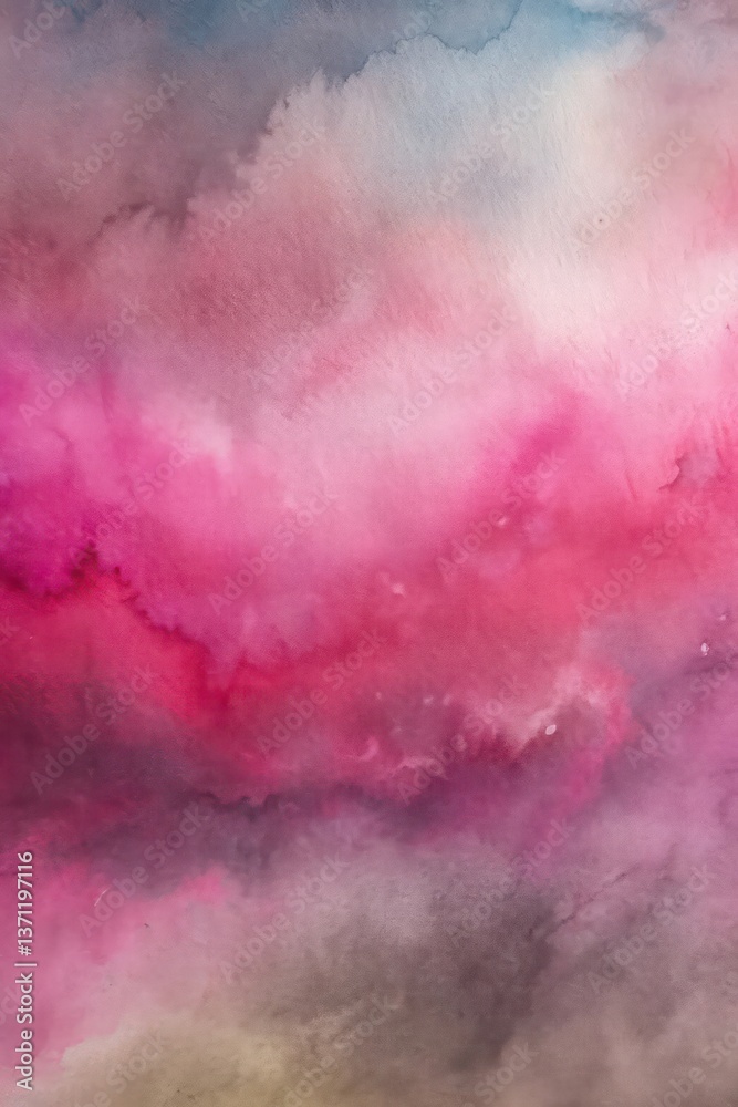 Obraz premium an abstract artwork, with a vibrant mix of colors, resembles a watercolor painting, featuring a stunning blend of pink, blue, and purple hues, creating a dreamy and artistic atmosphere.