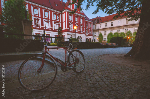 Ossolineum in the evening. Wroclaw, Poland.