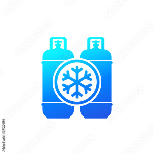 freon, refrigerant gas tanks icon on white
