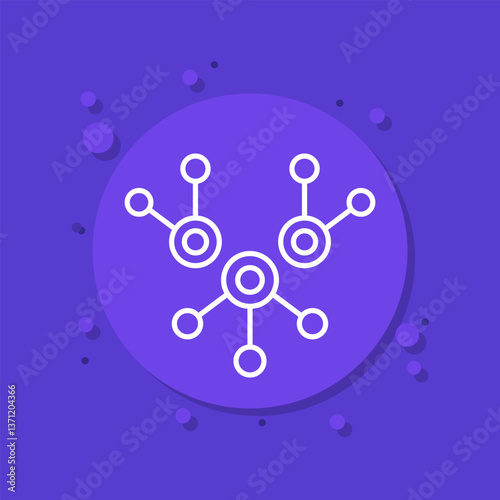 nodes icon, data structure line vector