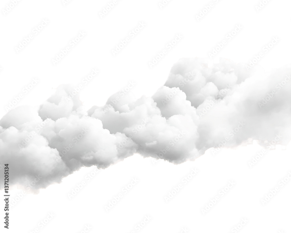 Fluffy White Clouds on Transparent Background, PNG Fluffy White Clouds on Transparent Background, PNG