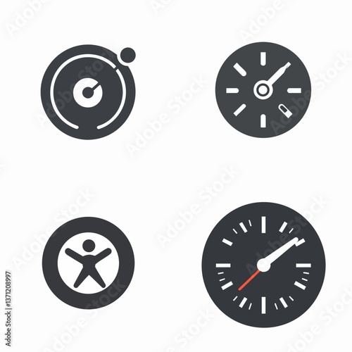 HIIT timer vector icon, high-intensity workout countdown, fitness motivation