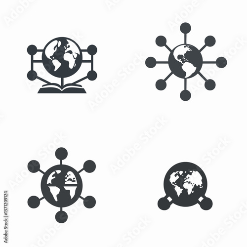 Language learning vector icon, multilingual study, global communication