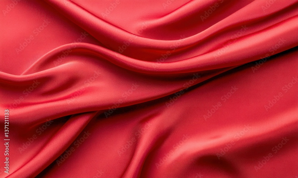 A close-up of luxurious red silk fabric with soft, flowing waves creates an elegant backdrop. A close-up of luxurious red silk fabric with soft, flowing waves creates an elegant backdrop.