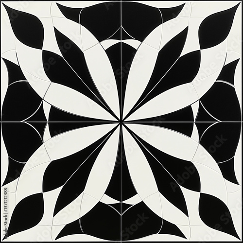 Black and white floral tile creating a stunning visual effect