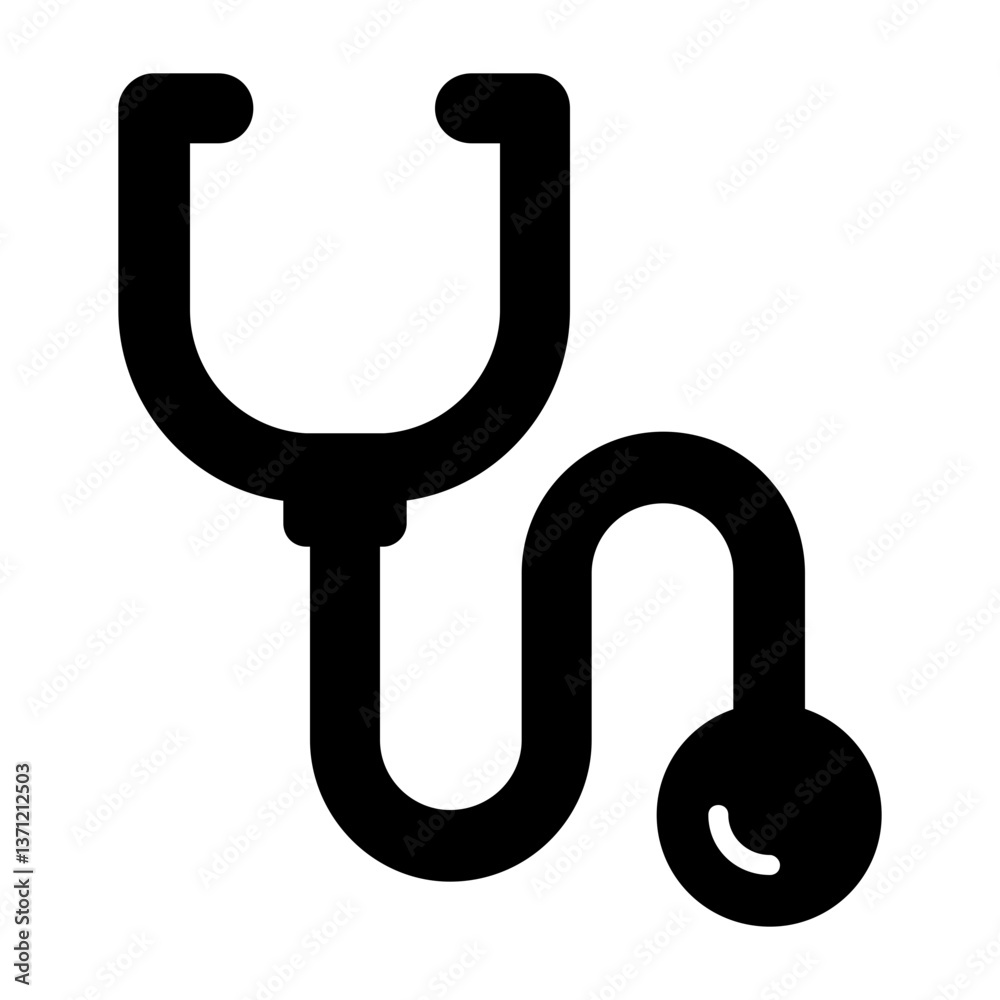 Stethoscope tool Solid Style Icon Stethoscope tool Solid Style Icon