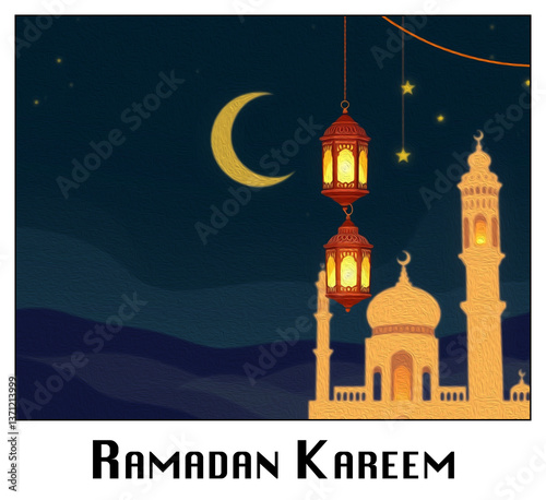 Wallpaper Mural Printable pattern for wall decorations, covers, wallpapers, greeting cards on the occasion of a Muslim holiday. Ramadan . Oil painting Torontodigital.ca
