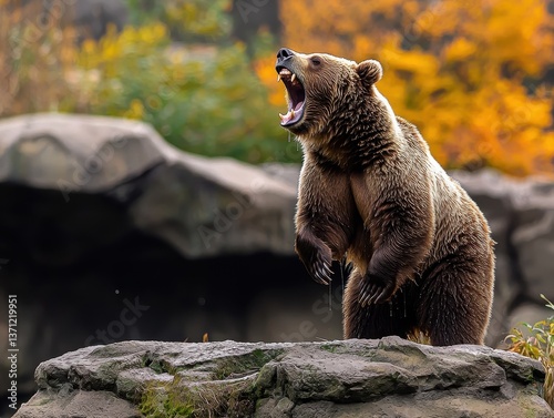 Bear in Autumn Forest