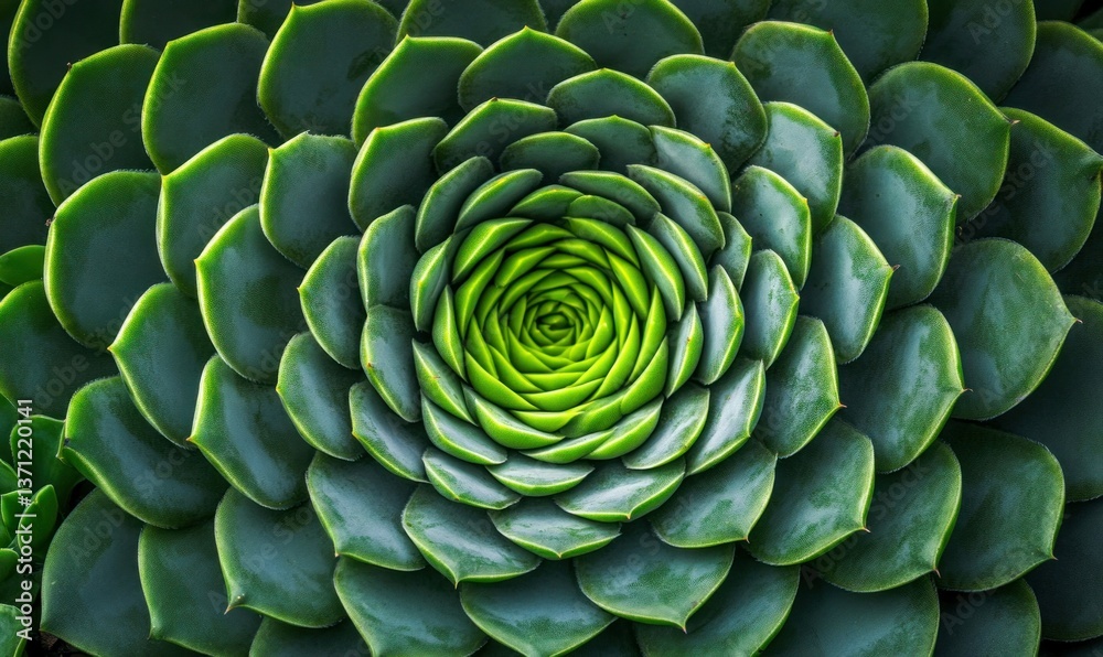 Fototapeta premium A visually appealing succulent with its intricate spiral pattern creating an organic mosaic.