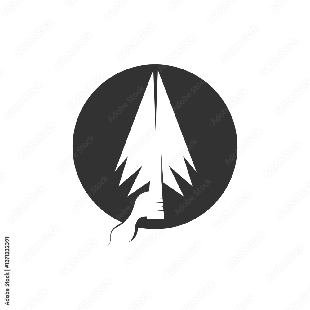Fototapeta premium Vintage Retro Rustic Native Arrowhead Spear for Arrow Hunting Hipster Logo Design