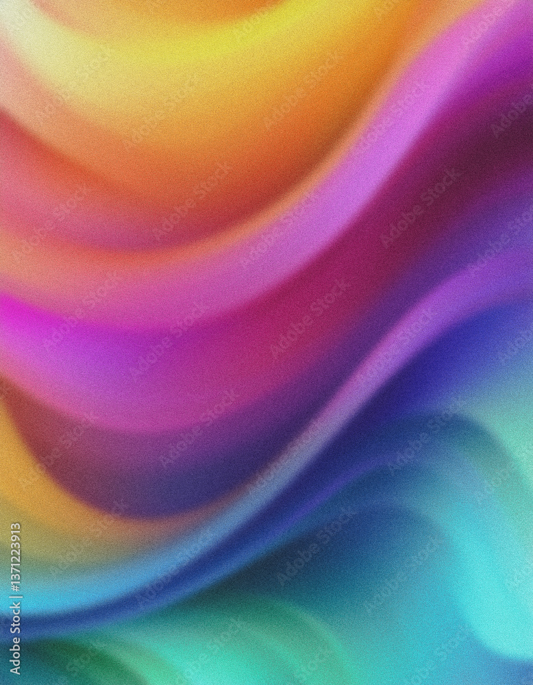 Obraz premium Colorful gradient background forming soft waves with grainy texture