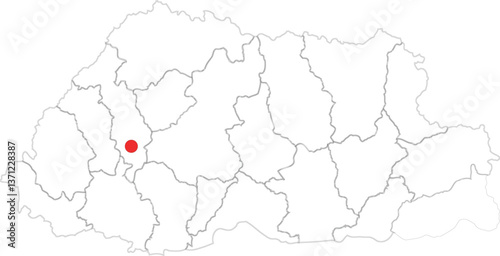 Outline Capital Mark of Bhutan on its Map