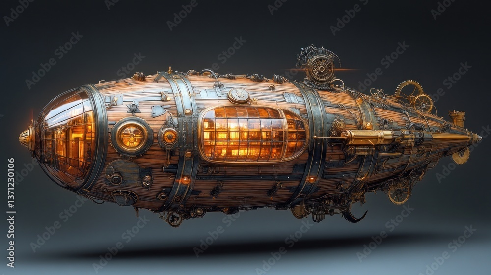 Steampunk Airship: A Futuristic Vision of Victorian Engineering Steampunk Airship: A Futuristic Vision of Victorian Engineering
