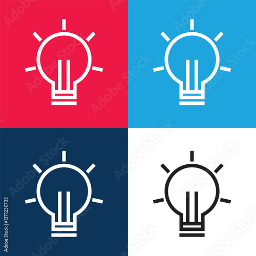 Photos set of blub icon vector illustration template design