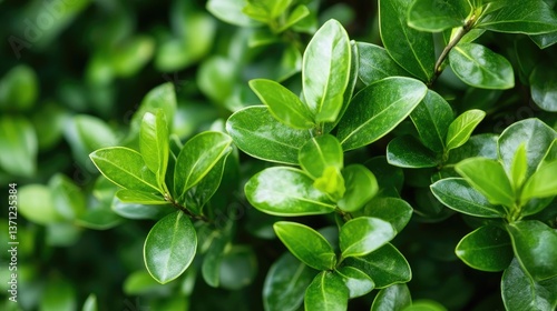 Lush green foliage with blurry background