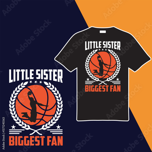 Little Sister Biggest Fan t -shirt design. vector illustration.