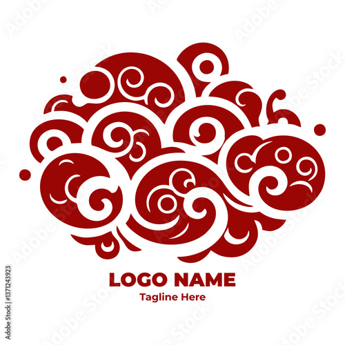 Traditional Ornamental Swirling Cloud Pattern Inspired by Chinese Feng Shui Tattoo Art Decorative Vector Illustration Abstract Wind Symbol Background Design for Cultural Elements and Digital Artwork