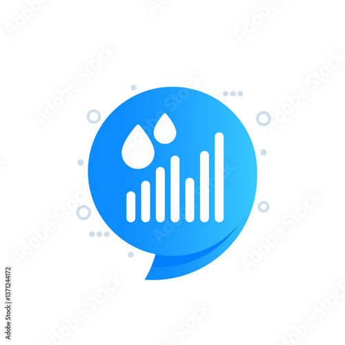 Rainfall graph icon, vector pictogram