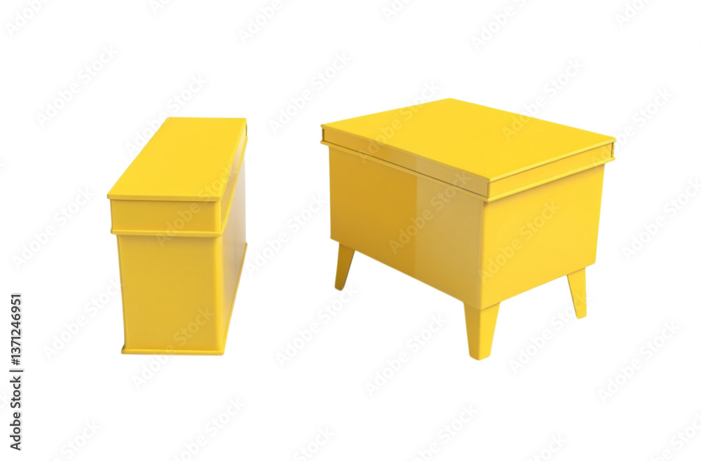 Two yellow speech box 3d style Two yellow speech box 3d style