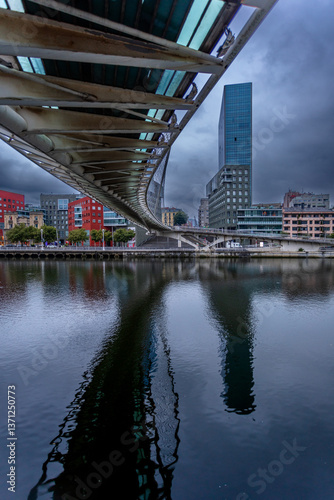 Underneath the Zubizuri bridge, Bilbao