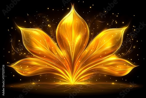 Golden Lotus Flower Design