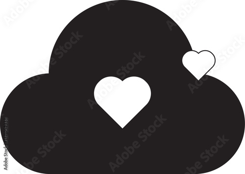 Cloud with Hearts Icon Vector Illustration