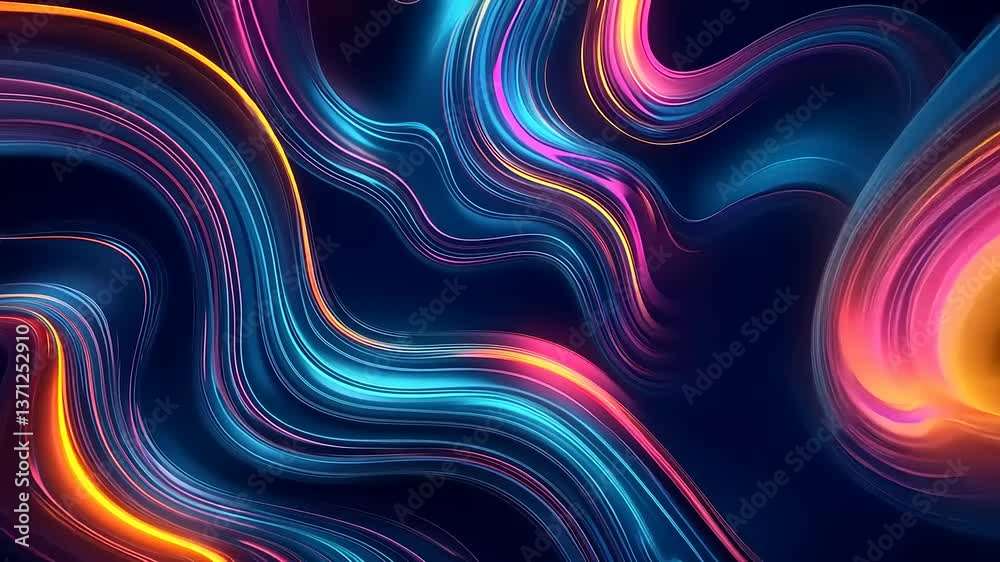 Vibrant abstract swirls of colorful light flowing against a dark background, ideal for digital design Vibrant abstract swirls of colorful light flowing against a dark background, ideal for digital design