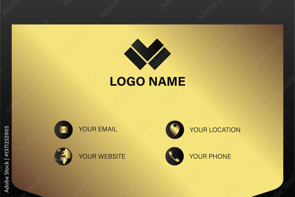 Obraz premium Elegant Gold and Black Business Card Design (7)