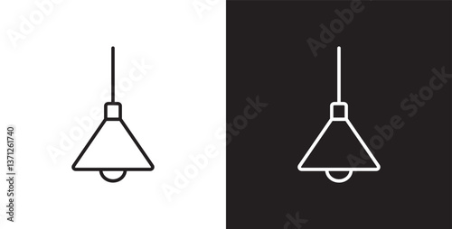Hanging lamps icons. Room lamps vector icons. Simple style room lamps vector icon set in transparent and background. Editable stroke.
