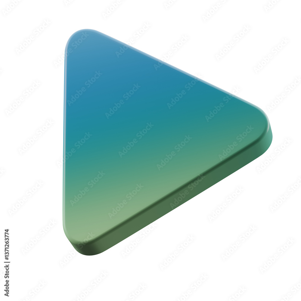 Light Green play button icon 3D Render Light Green play button icon 3D Render
