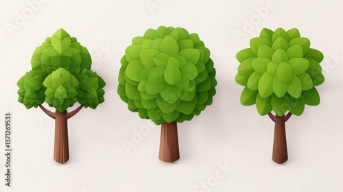 Discover stunning isometric vector trees, perfect for enhancing your landscape design and bringing nature to life.