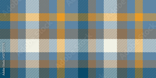 Subtle autumnal plaid pattern in muted blues, oranges, and browns.  Perfect for textile design, fallthemed projects, or adding a touch of rustic charm to your designs.