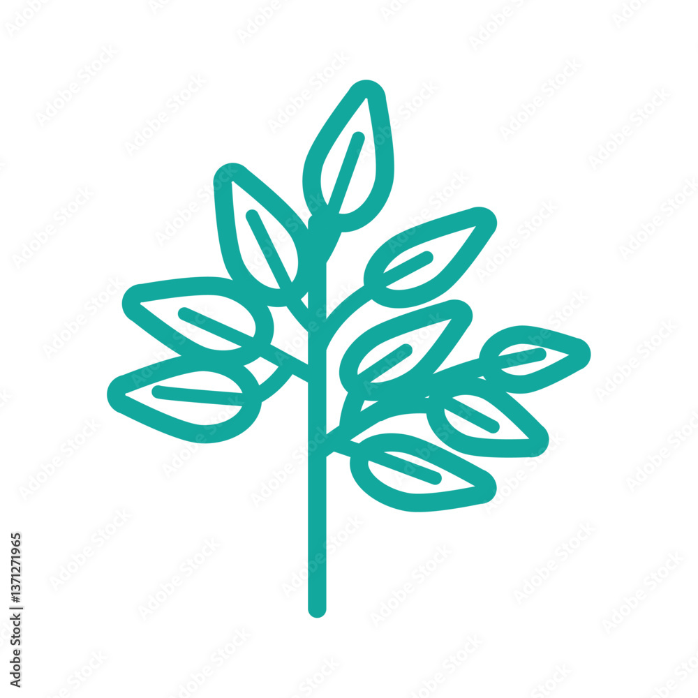 Vector image of green tree leaves icon with white background Vector image of green tree leaves icon with white background