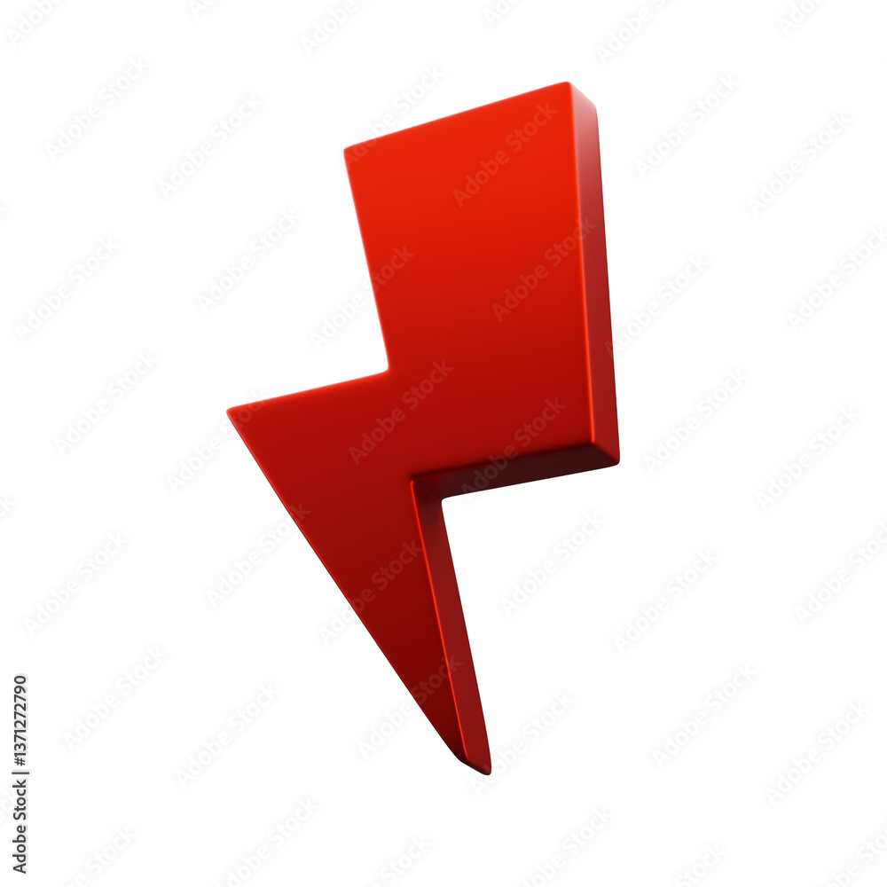 Red flash Icon 3D Render Red flash Icon 3D Render